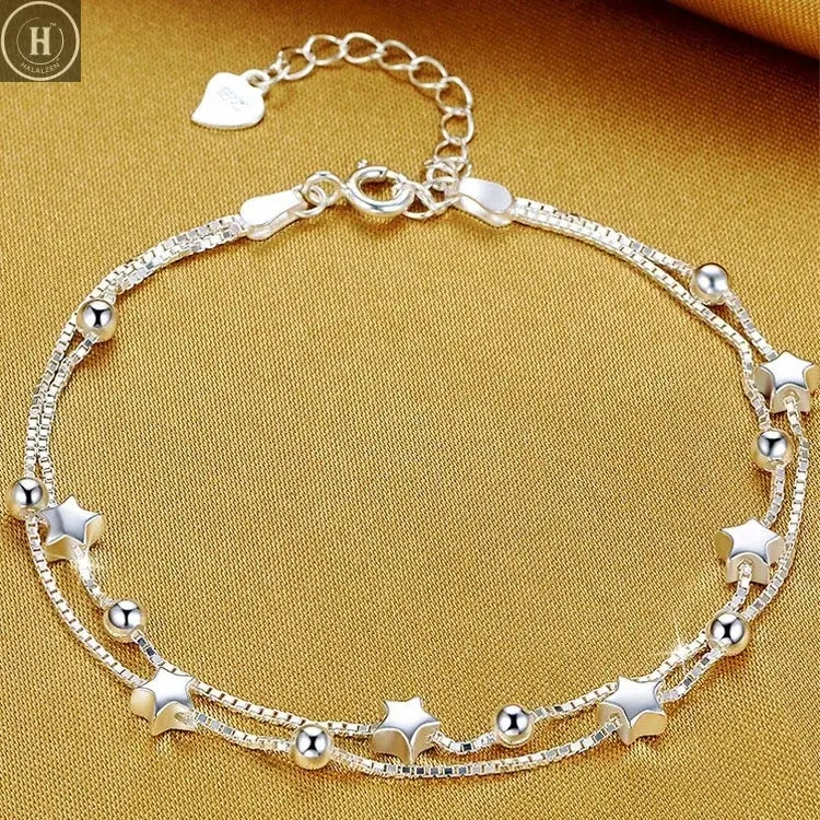 VENTFILLE 925 Sterling Silver Butterfly Bracelet for Girl Bead String Design Insect Fashion Versatile Jewelry Gift Dropshipping HALALZEN