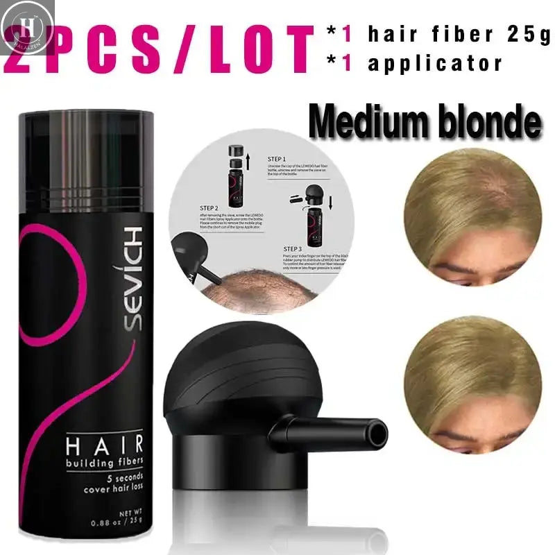 SEVICH Hair Building Fiber Set Cover Sparse Hair Or Bald Spots Hair Loss Regrowth Treatment Keratin Hair Fiber Powder Applicator HALALZEN