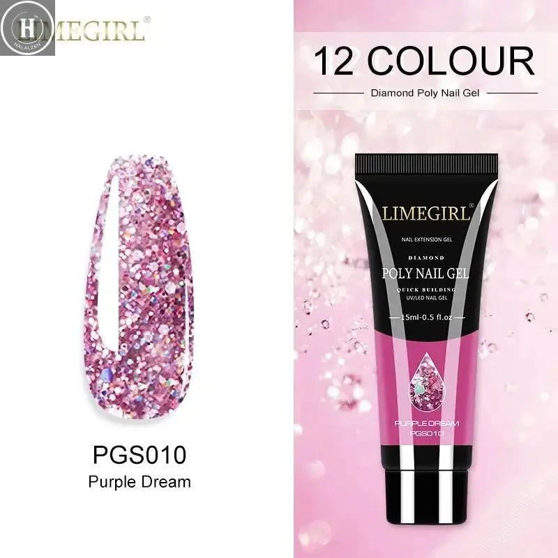 15ml Poly Extension Nail Gel For Nail Art Manicure Design 24Colors UV Varnishes Semi Permanent Builder Nail Gel Polish HALALZEN