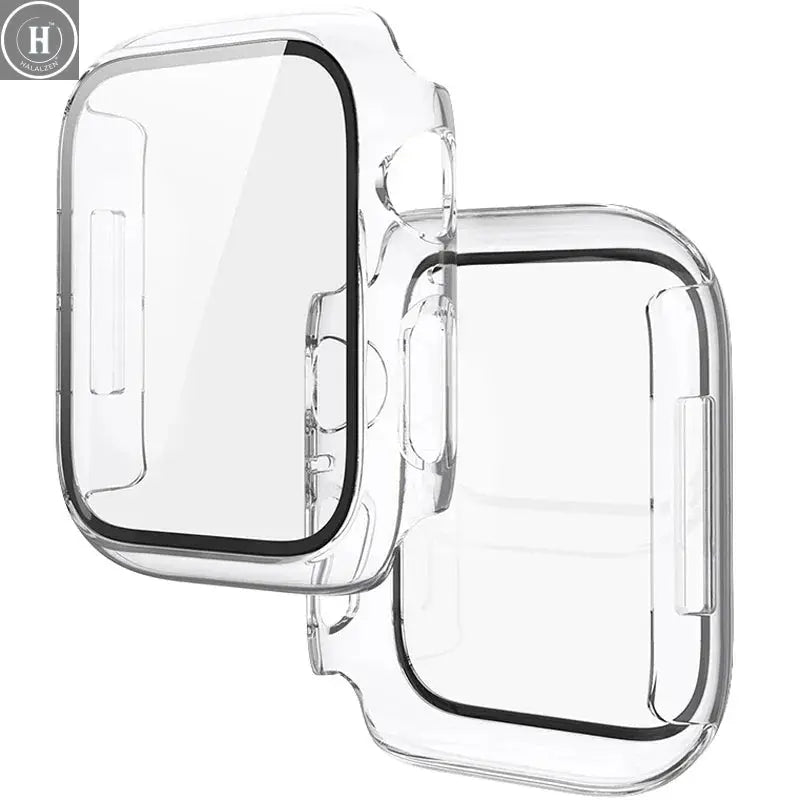 Tempered Glass+Cover For Apple Watch 11 10 9 8 7 46mm 42mm PC Bumper Screen Protector Case iWatch Series 7 6 5 4 SE3 44 40 45mm HALALZEN