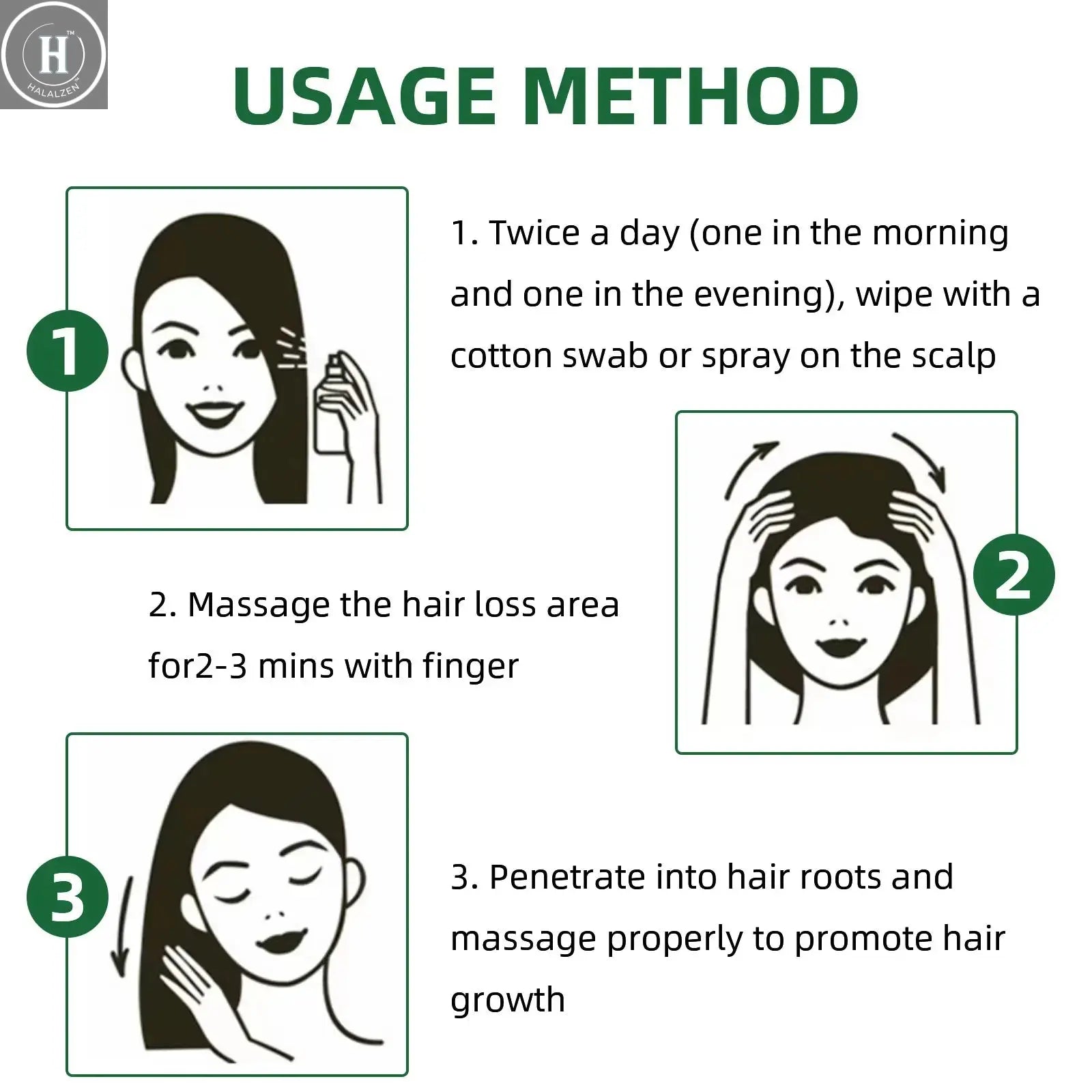 Ouhoe Ginseng Hair Growth Serum 100ml Nourish Scalp Bioactive Formula Promote Hair Regrowth Reduce Hair Fall Strengthen Roots HALALZEN
