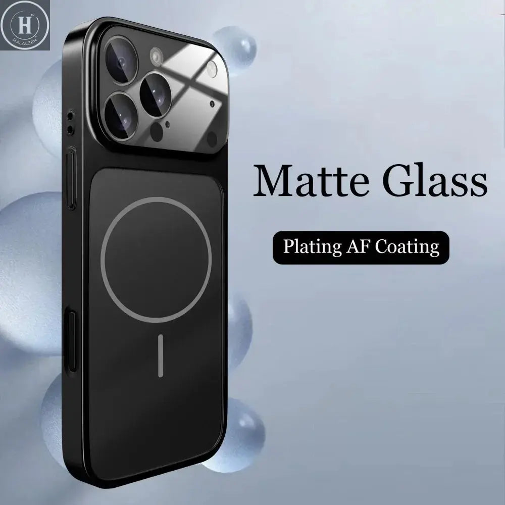 Glass Nano Matte Case For iPhone 17 Pro Max 17Air 17Pro 16 15 14 13 Pro Max Cover Magnetic Wireless Charge Armor Funda Halalzen UK