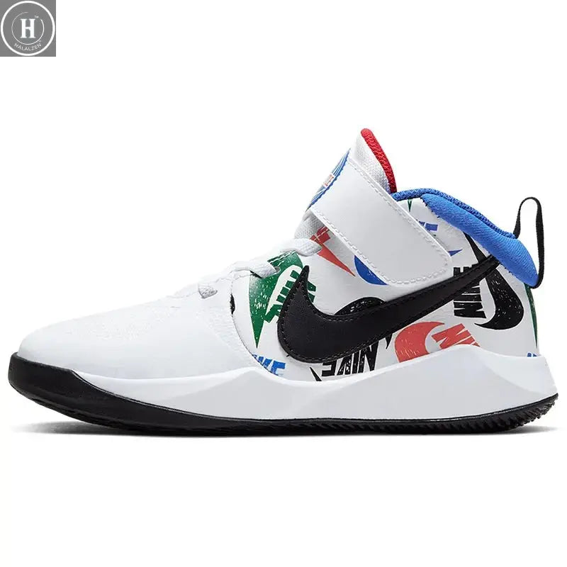 Nike genuine Team Hustle D 9 children's sports basketball shoes CW5816-100 HALALZEN
