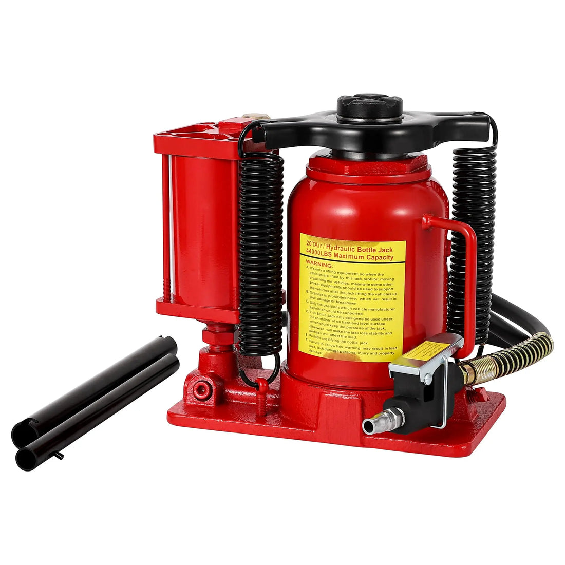 12/20Ton Air Hydraulic Bottle Jack, Pneumatic Hydraulic All Welded Bottle Jack w/Manual Hand Pump and Handle, Heavy Duty Car Pic