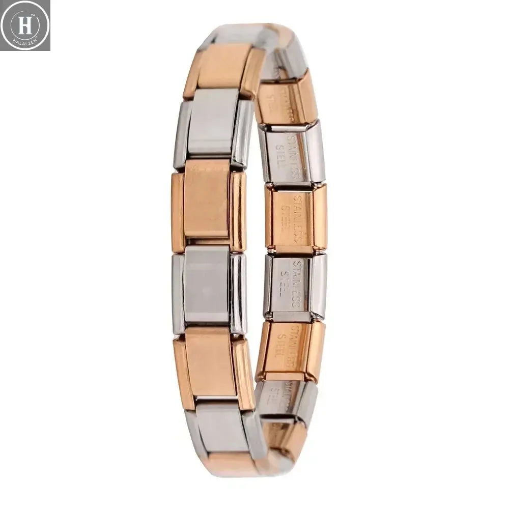 Hapiship New Women's Jewelry 9mm Width Italian Elastic Charm Bracelet Fashion Stainless Steel Bangle ST- HALALZEN