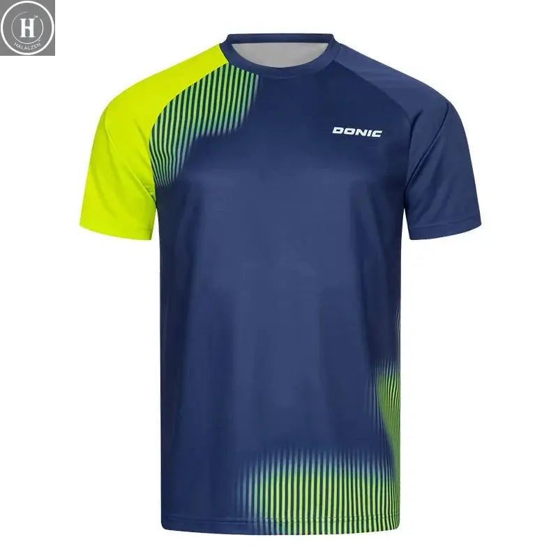 New Men's Table Tennis T-Shirt with 3D Print Men's Summer Breathable Badminton T-Shirt Table Tennis Short-Sleeved Quick-Dry Top HALALZEN