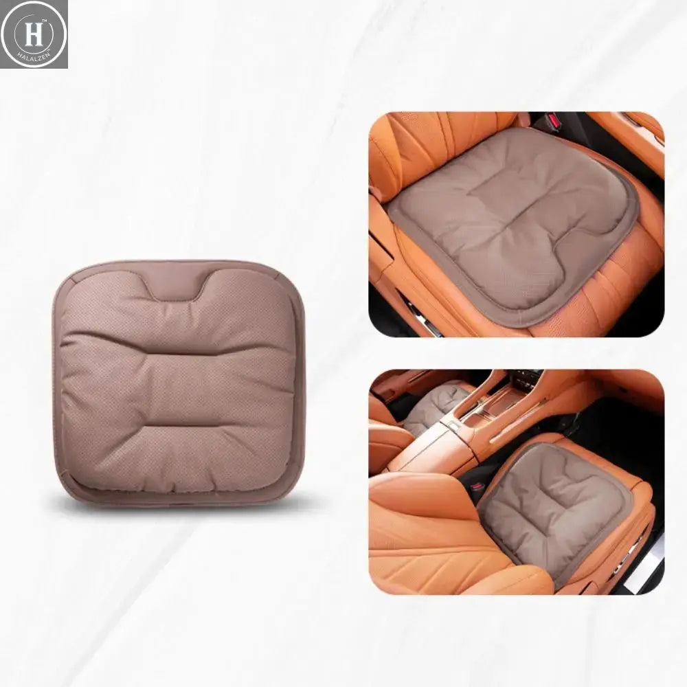 Non-slip Car Leather Cushion Soft Good Breathability Ventilated Four-season Cushion Universal Cotton Auto Seat Cushion Travel HALALZEN