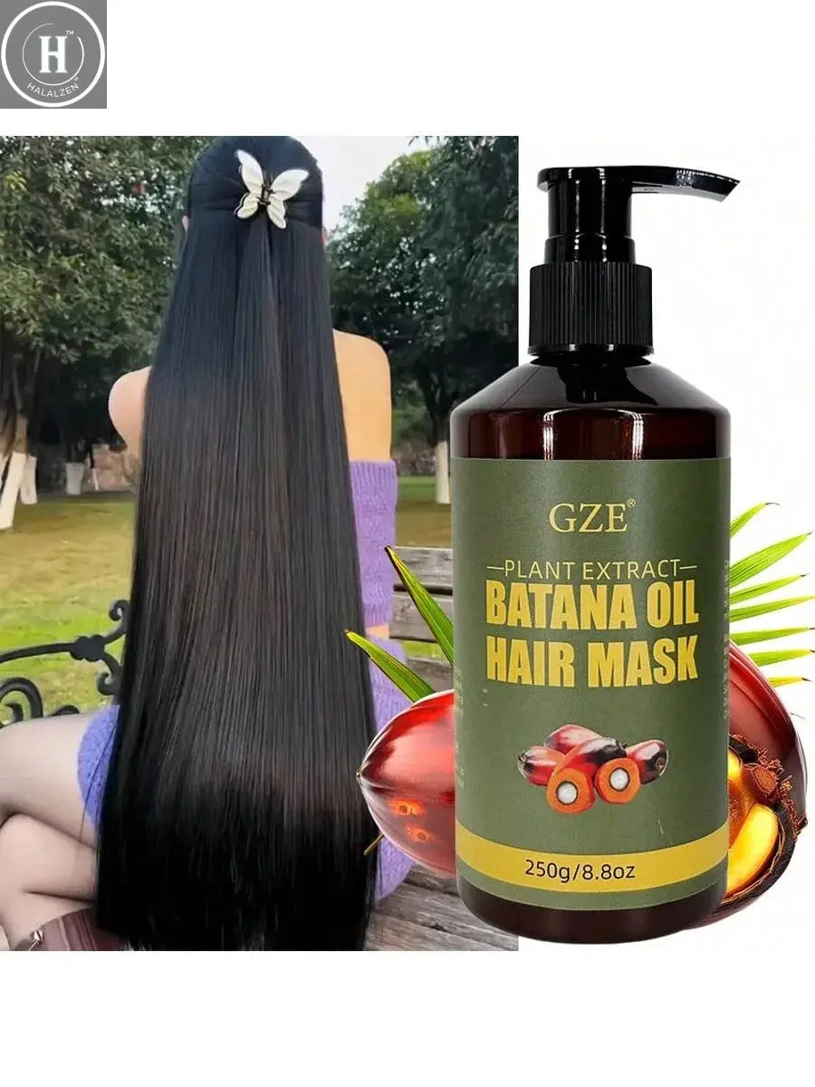 GZE Batana Oil Hair Mask - Deep Repairing for Damaged, Dry Hair - Intense Hydration - For Frizzy, Nourishes & Strengthens HALALZEN