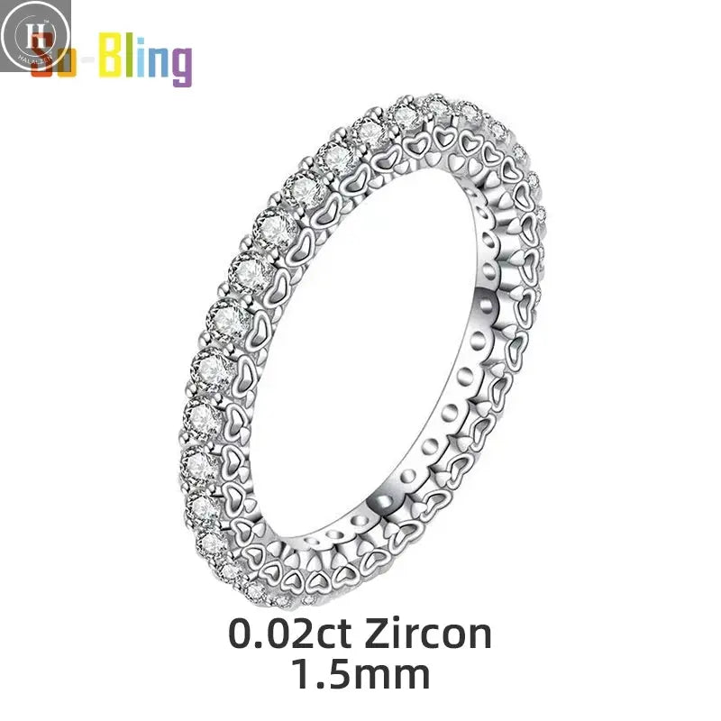 So-Bling S925 Sterling Silver Rings For Women Elegant Fine Cubic Zirconia Ring Bridal Wedding Engagement Women Trendy Jewelry HALALZEN