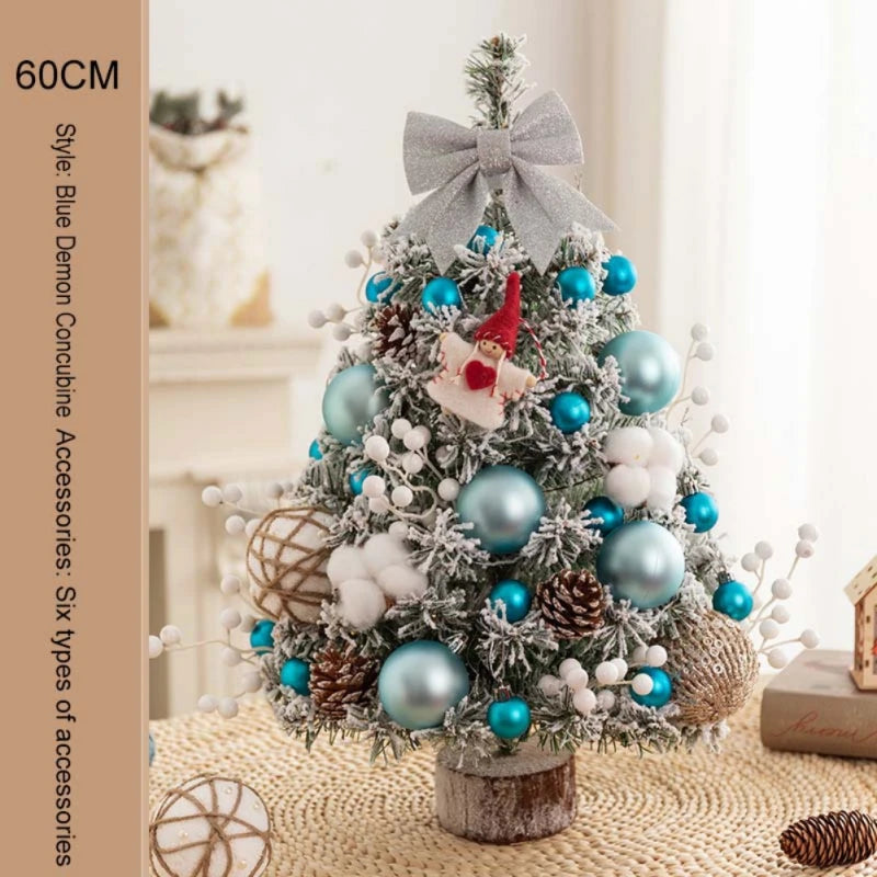 45cm Christmas Tree Ornament Mini Small Xmas Tree With LED Light For Merry Christmas New Year Home Party DIY Desktop Decor