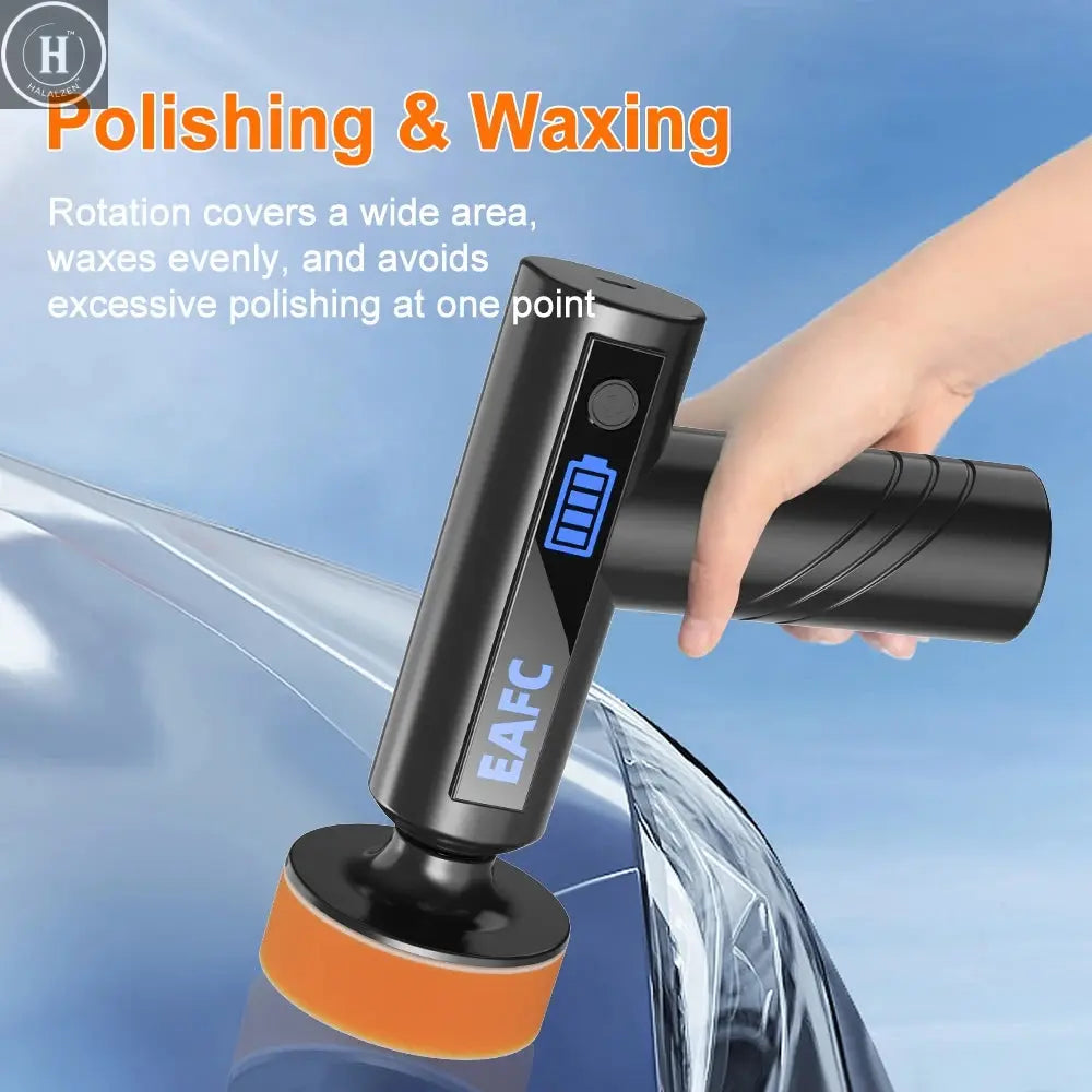 EAFC New Wireless Car Polisher Machine Handheld Portable Electric Polishing Wax Tool Cordless Auto Polish Waxing Machine HALALZEN