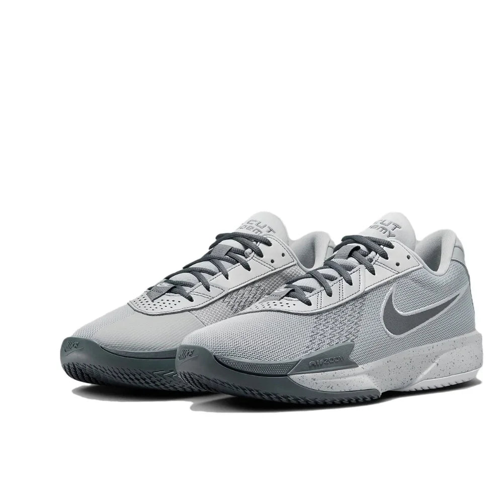 Nike Air Zoom G.T. Cut Academy Men's Low Top Basketball Shoes Comfortable Shock Absorbing Athletic Shoes Gray and White Colorway