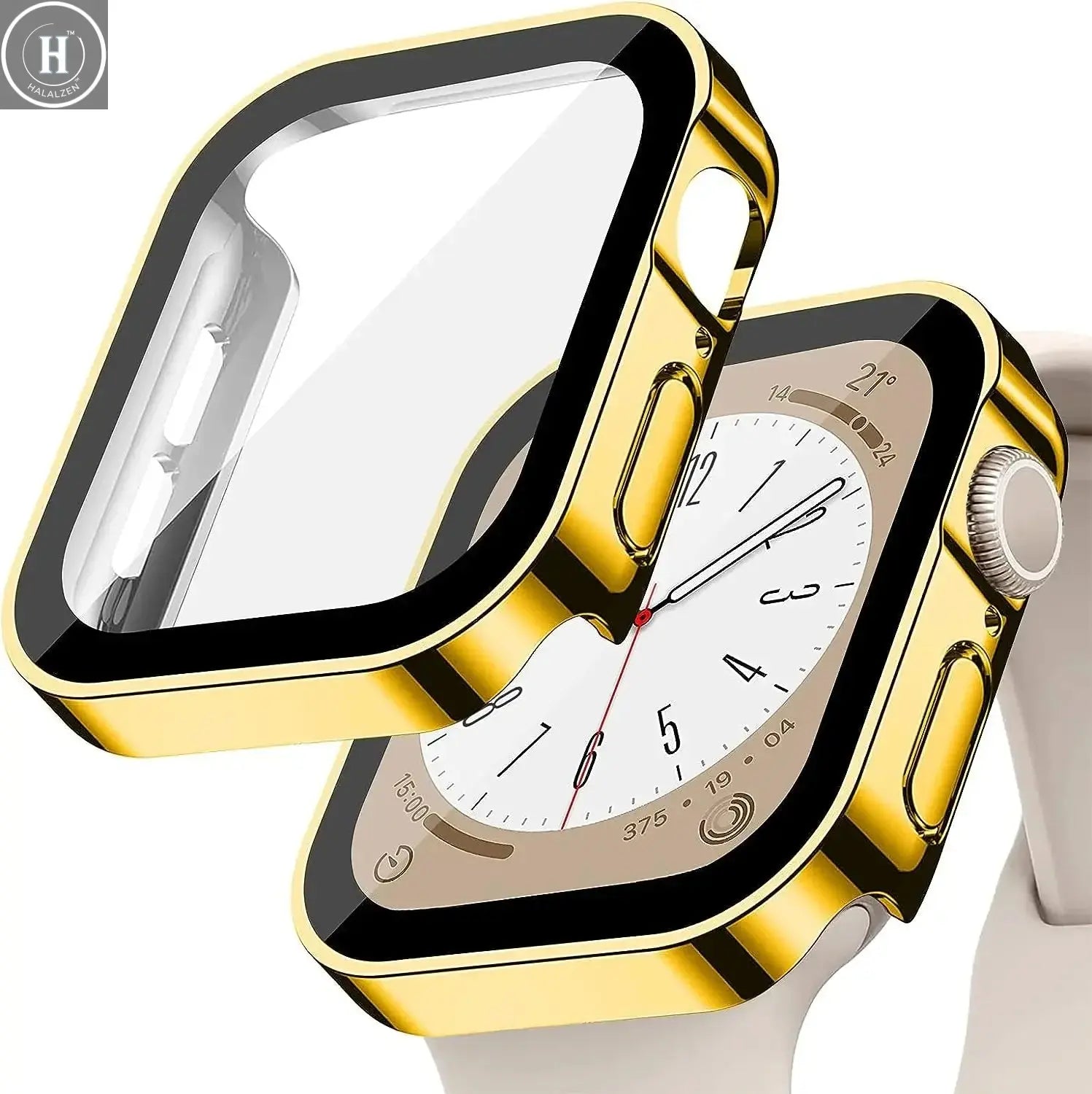 Tempered Glass+Cover For Apple Watch 11 10 9 8 7 46mm 42mm PC Bumper Screen Protector Case iWatch Series 7 6 5 4 SE3 44 40 45mm HALALZEN