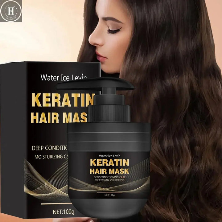 New Keratin Hair Mask For Maltreated Hair 5Seconds Repairing Damaged Frizzy Hairs Smoothing Nourish Straightening Hair Care 100g HALALZEN