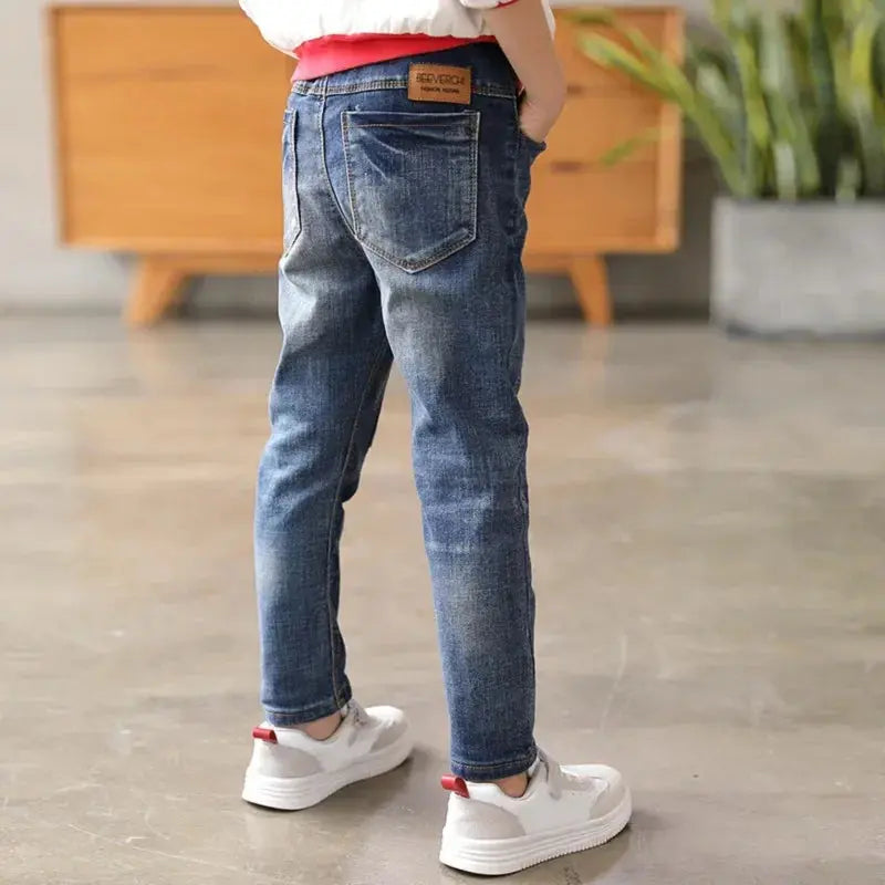 DIIMUU 4-11 Years Kids Jeans Trousers Clothing Boy Jeans Children Denim Pants Spring Autumn Baby Long Pants Toddler Bottoms HALALZEN