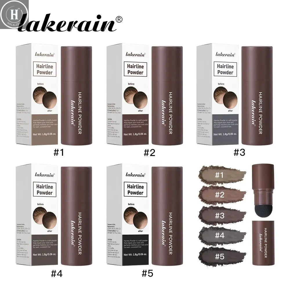 Hairline Powder Long Lasting Shadow Filling Forehead Hair Gaps Waterproof Sweat-proof Fine Powder Natural Color Hairline Makeup HALALZEN