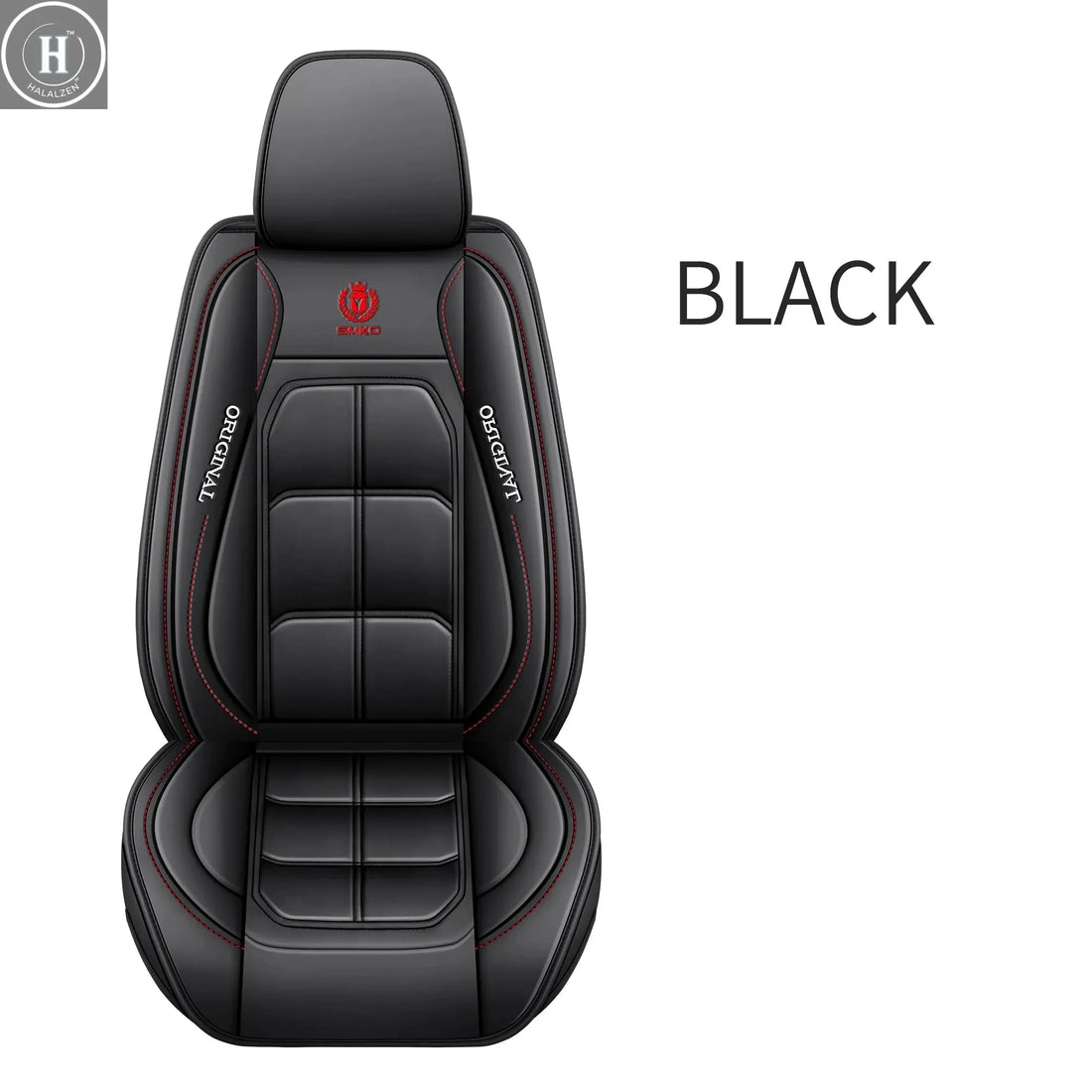1pc Premium PU Leather Universal Fit Car Seat Cover All-Season Protector Mat with Soft Cushion Full Package Seat Cover HALALZEN
