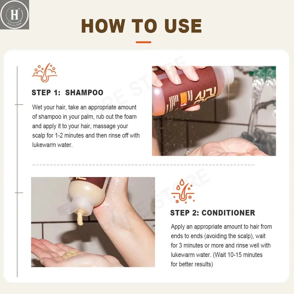 PURC Ginger Shampoo Hair Loss Treatments Nourish Smoothing Thickening Scalp Hair Care Products 600ml HALALZEN