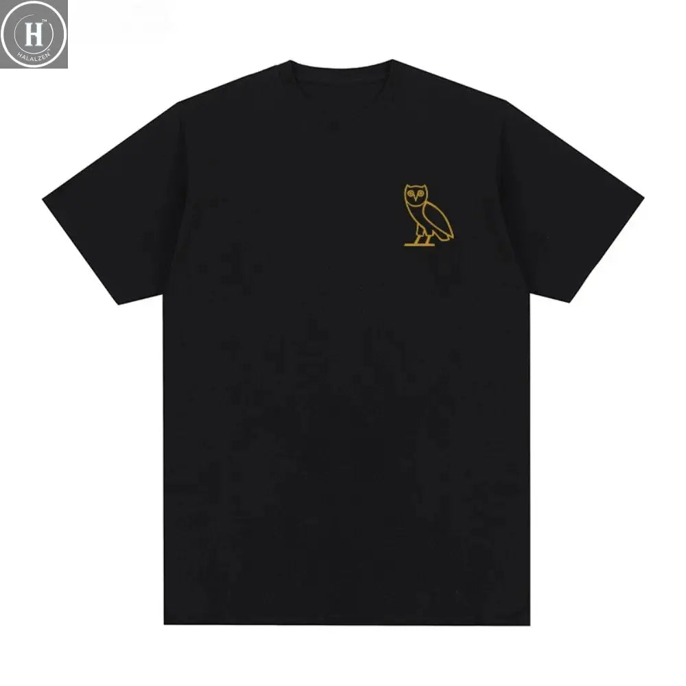 2025Drake Drake Owl Crew-neck T-shirt with Certified Lover Boy Men's Women's Plus Size Casual Short Sleeve Crew Neck Cotton Tee HALALZEN