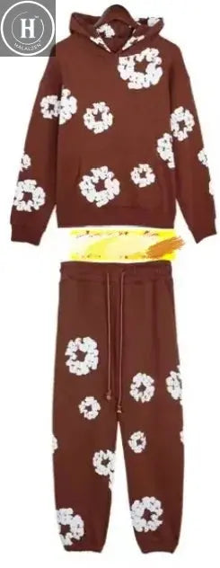 DENIM TEARS brand hot selling new fashionable cotton foam printed hoodie, European and American trendy men's sports suit HALALZEN