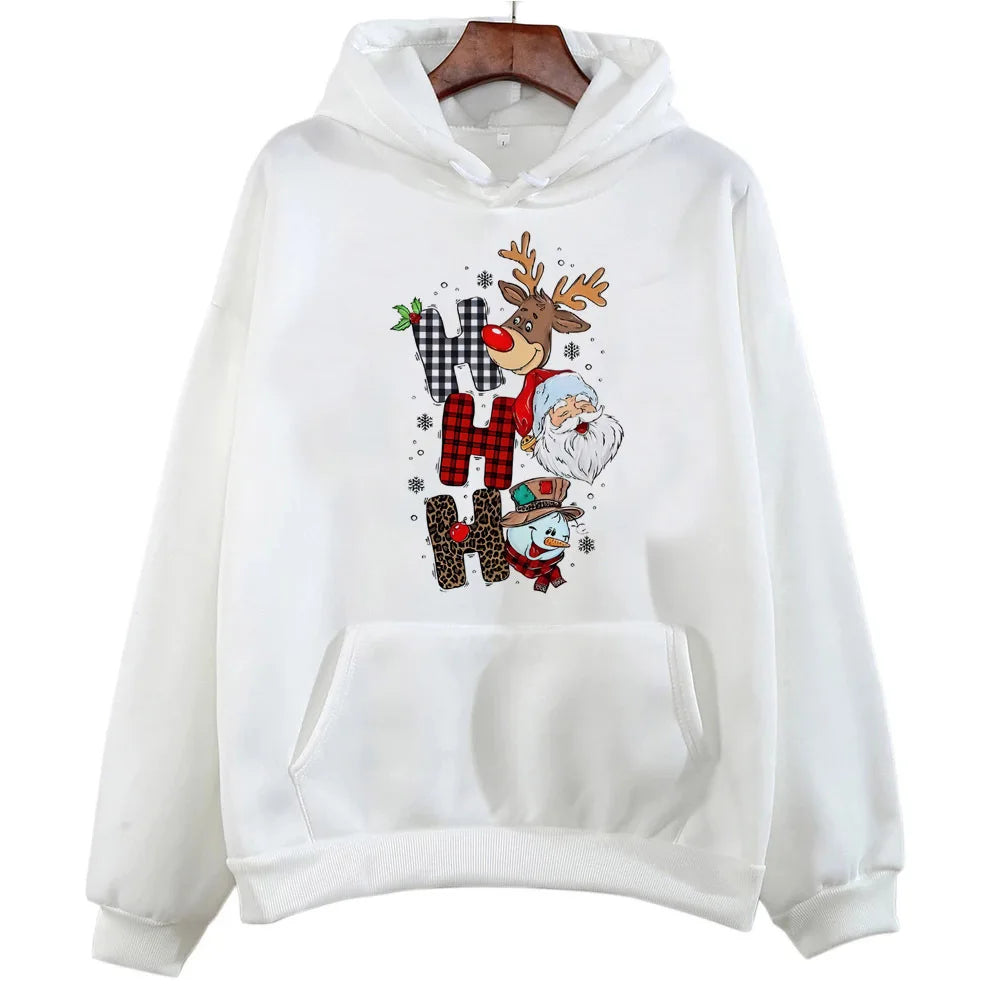 Christmas hoodie graphic funny harajuku kawaii pattern Japanese women pullover comfortable anime soft fabric Japanese