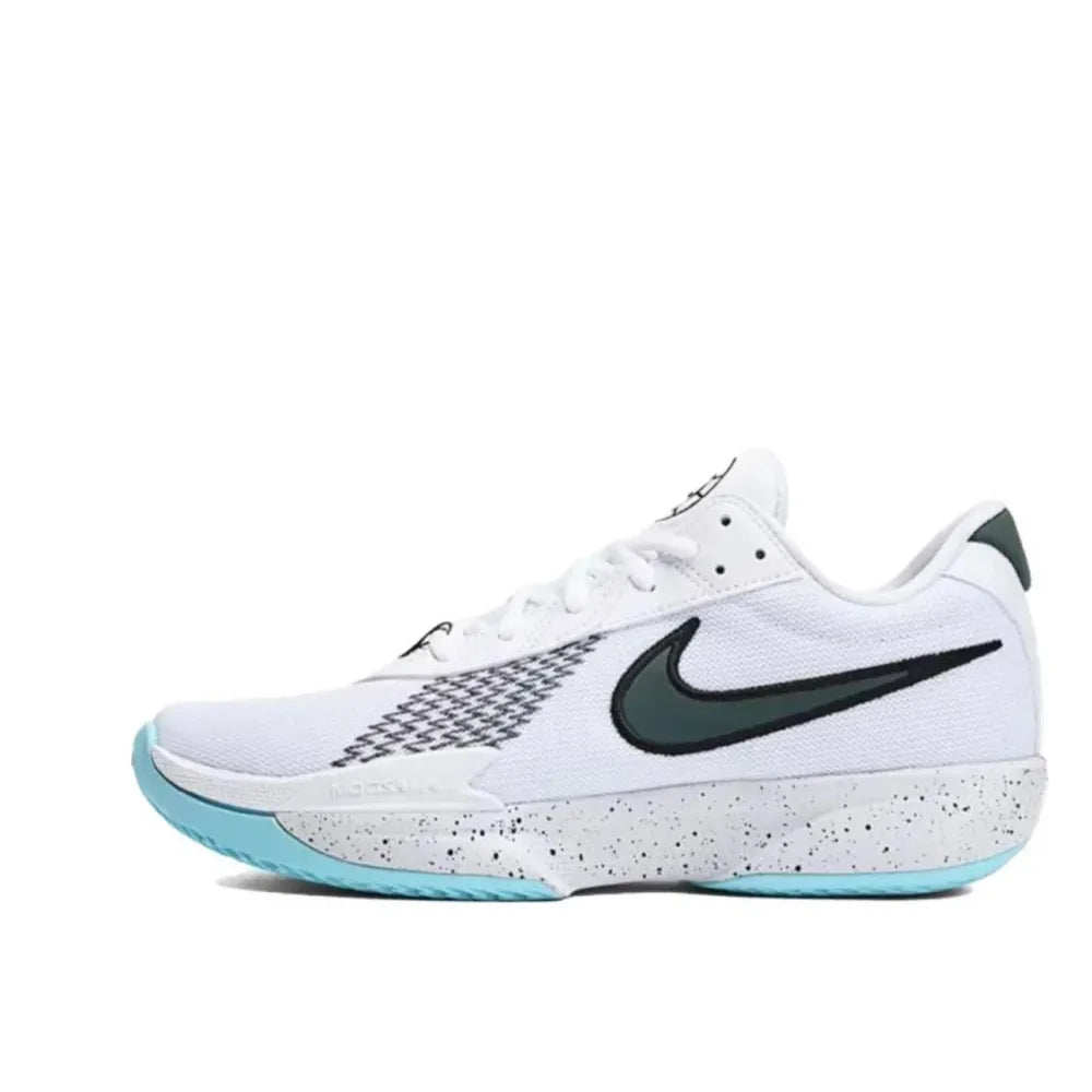 Nike Air Zoom G.T. Cut Academy Men's Low Top Basketball Shoes Comfortable Shock Absorbing Athletic Shoes Gray and White Colorway