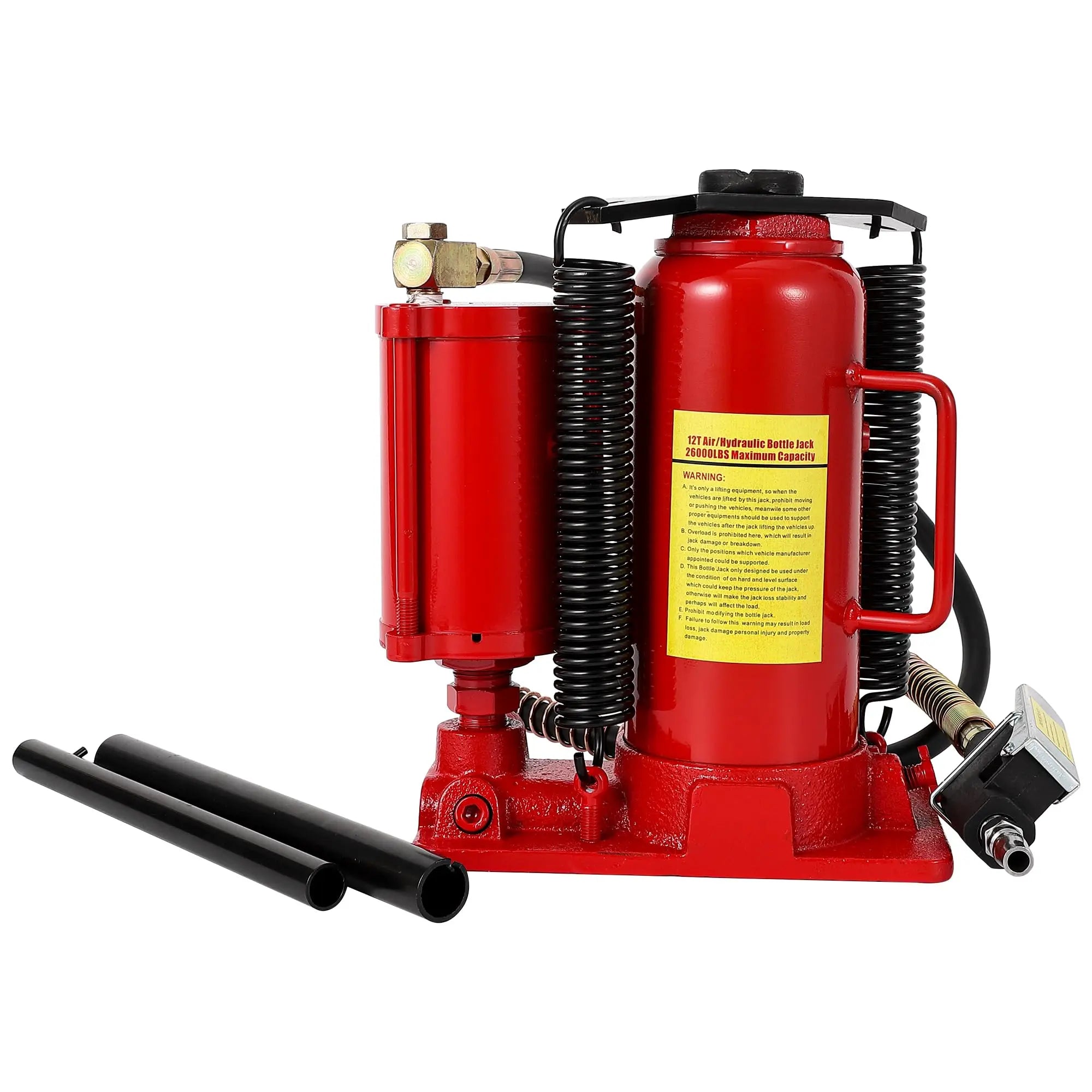 12/20Ton Air Hydraulic Bottle Jack, Pneumatic Hydraulic All Welded Bottle Jack w/Manual Hand Pump and Handle, Heavy Duty Car Pic