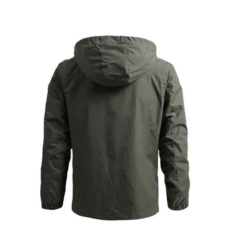 Men Retro Camping Jacket Waterproof Windbreaker Winter Hooded Zip-Up Jackets Man Softshell Army Jacket Cargo Coat Outwear