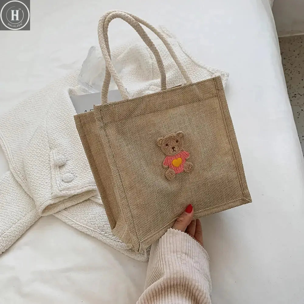 Fashion Linen Small Handbag Butterfly Printed Canvas Bag Party Gift Packing Bag Women Small Tote Bags Portable Shopping Bag HALALZEN