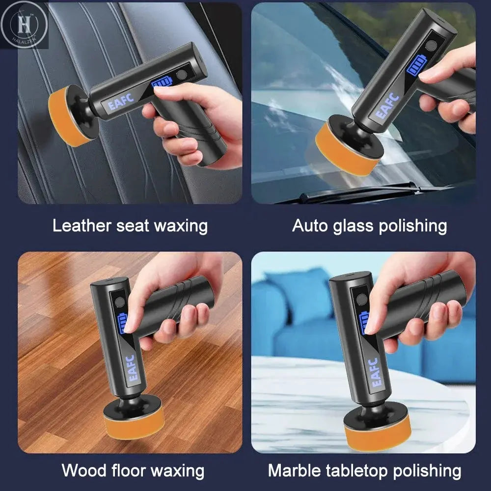 Car Polisher Machine Handheld Wireless Polisher Car Polishing Waxing Machine Power Tool for Car Body Cleanig Waxing Repair HALALZEN