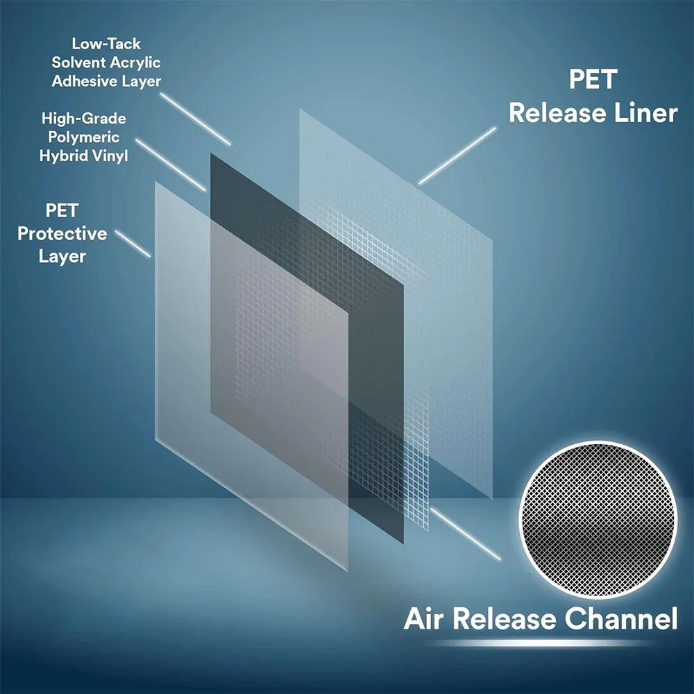 Glossy Black Self-adhesive Vinyl Sticker PET Circular Film Auto Decal Air Bubble Free Car Body Styling Decoration Accessories