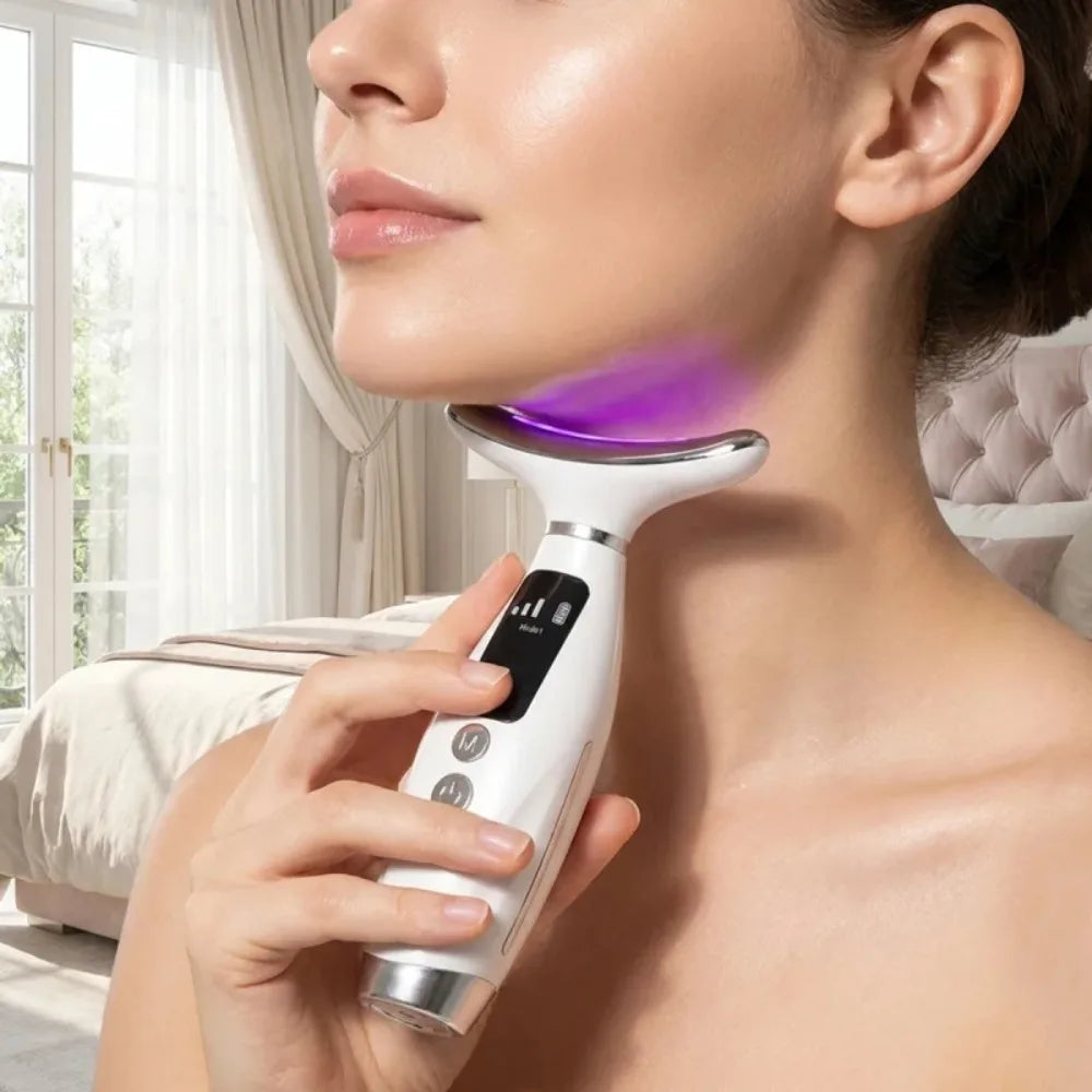 7-Color LED Face &amp; Neck Lifting Massager