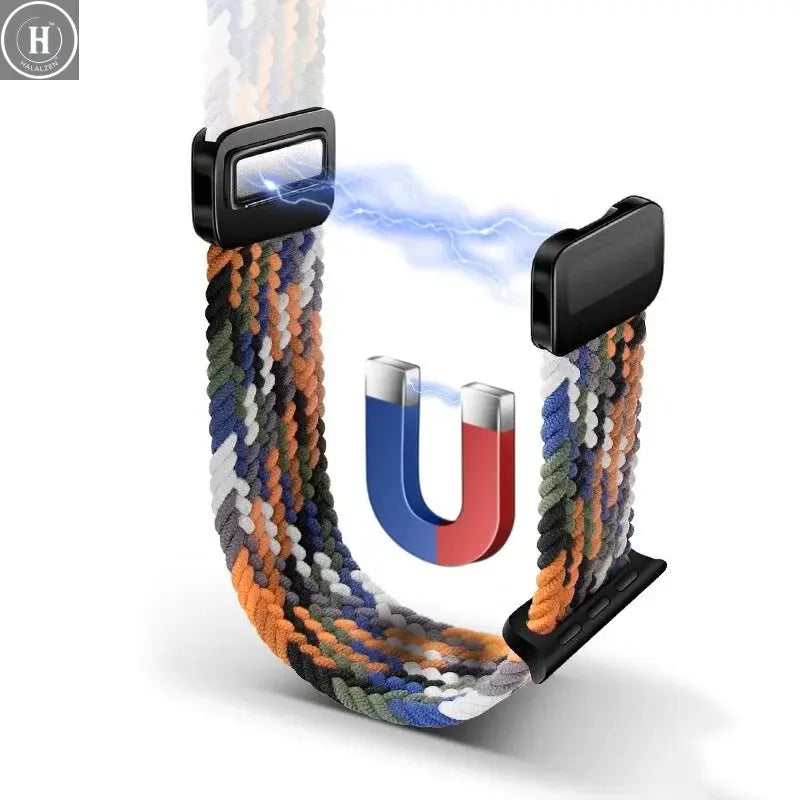Braided Strap For Apple Watch Bands 40mm 45mm 41mm 44mm 42/46mm 49mm magnetic Bracelet iWatch series se 7 5 6 8 9 10 11 Ultra3 2 HALALZEN