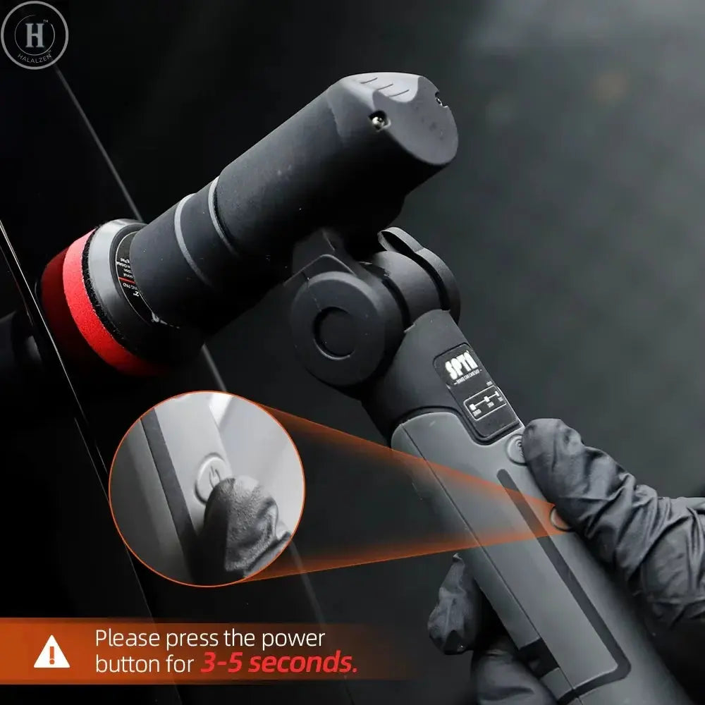 SPTA Mini Car Polisher Cordless RO/DA 9mm Orbit Multi Buffer Detailing Tools with 15/25/38/50 mm Polishing Pads Kit HALALZEN