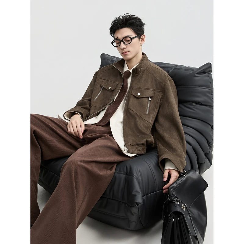 Spring and Autumn New Men's Jacket, Fashionable and Trendy Short Top Jacket, Retro Casual Jacket