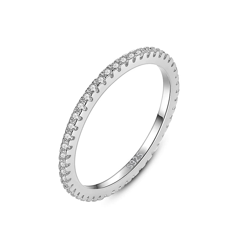 Original 925 Sterling Silver Ring Love Heart Wishbone Moon Sun Rings Crystal Rose Gold For Women Wedding Gift Luxury Jewelry