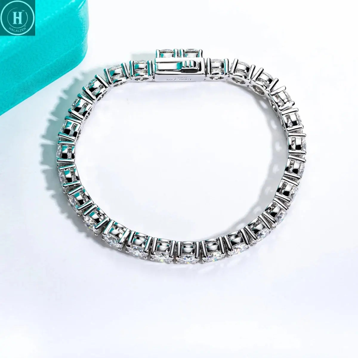 AnuJewel 3mm/4mm/5mm/6.5mm D Color Moissanite Diamond Tennis Bracelet 925 Sterling Silver Wedding Bracelets for Woman&Men HALALZEN