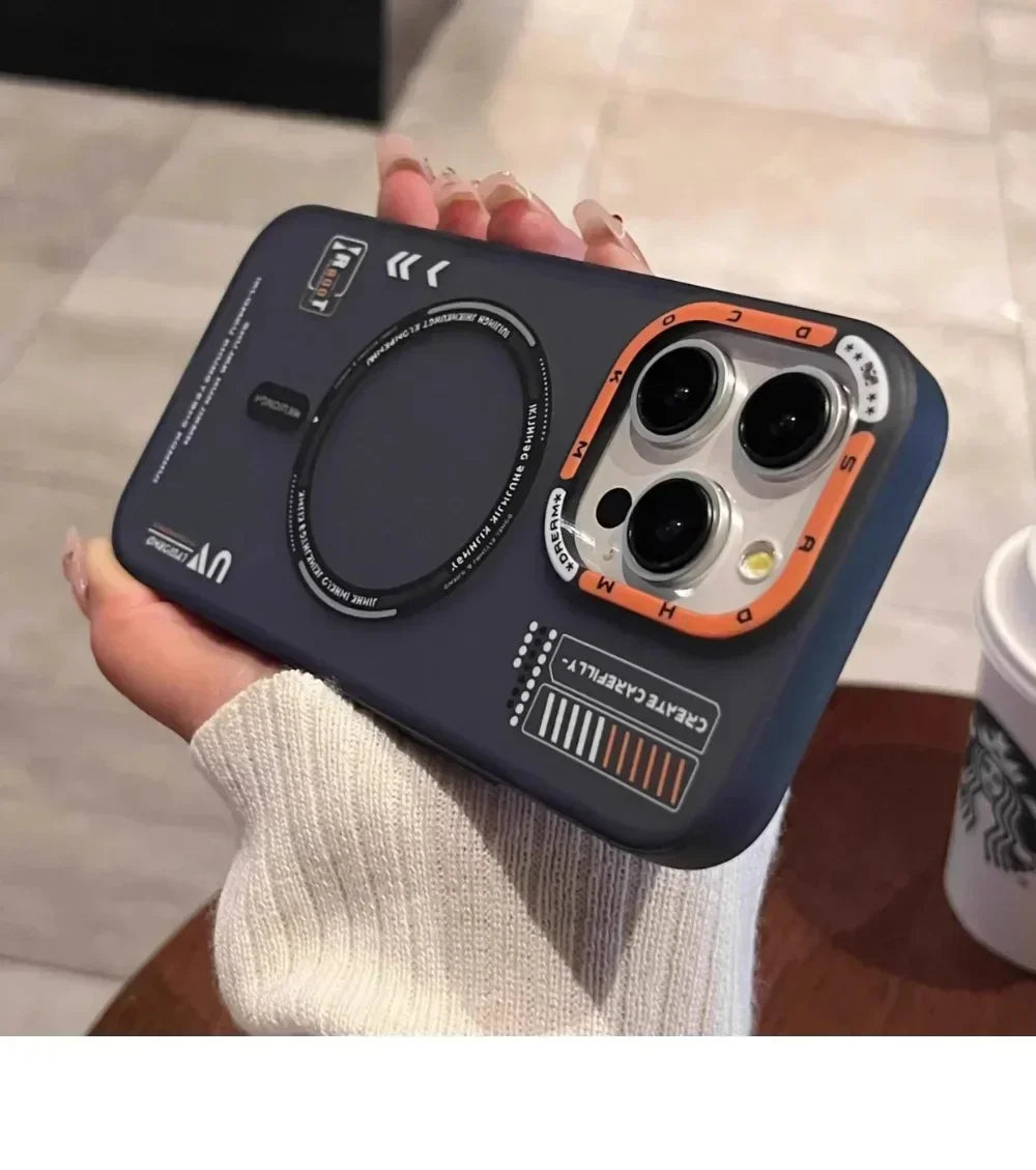 Matte Magnetic Phone Case For iPhone 16 15 13 12 14 Pro Max Magsafe Wireless Charge Frosted Back Metal Lens Frame Buttons Cover