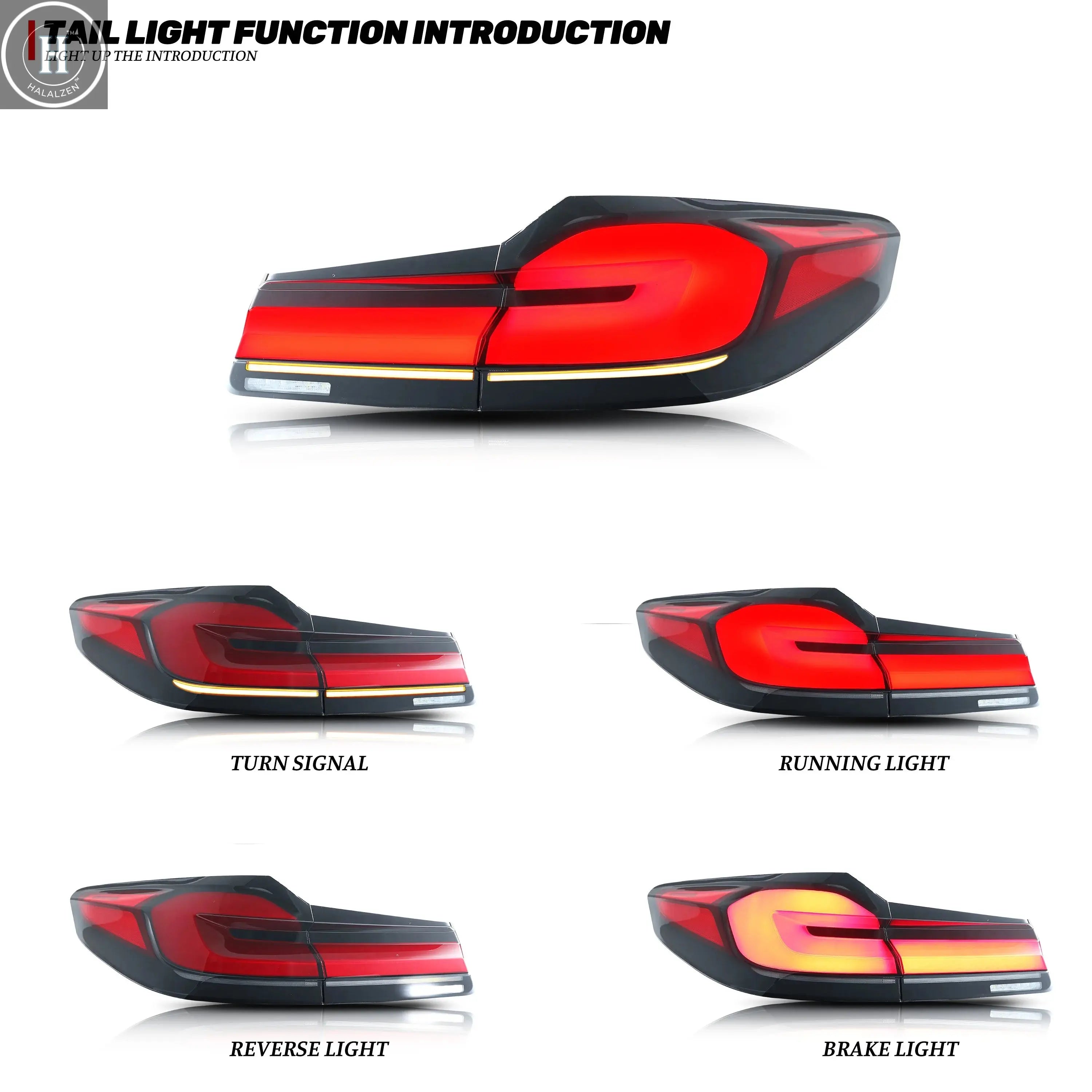 LED Facelift Tail Lights for BMW G30 F90 M5 5-Series 2017-2020 Sequential Turn Signal Rear Lamps Assembly HALALZEN