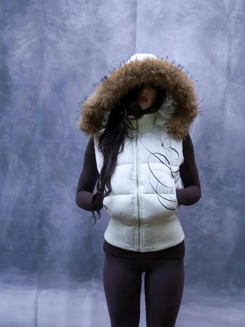 American fashion brand letter pattern printed oversized hoodie women's Y2K street hip-hop loose Harajuku zipper sweatshirt