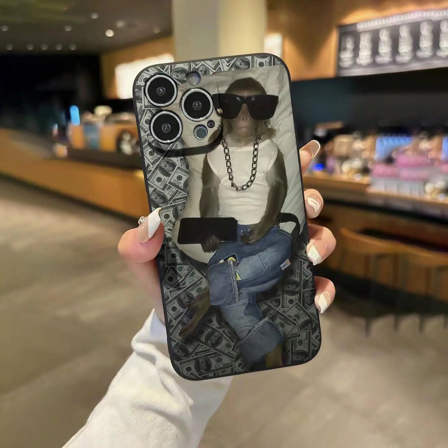 Monkey Pattern Phone Case, Anti-drop Soft Phone Case Protector Cover Compatible with IPhone 16 Pro Max 15 Pro 14Plus 13 12 11