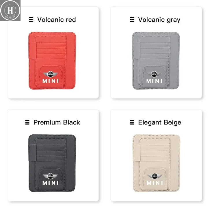 Car Sun Visor Glasses Storage Bag Card Ticket Holder Multi-pocket For Mini Cooper JCW Works R56 R50 F54 F55 F56 F57 F60 R52 R53 HALALZEN