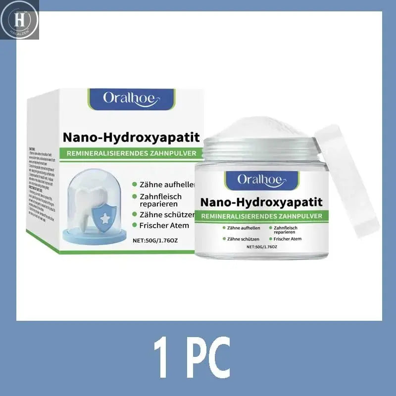Winter Whitening Tooth Powder with 10% Hydroxyapatite - Remineralizing, Cool Mint, Enamel Repair & Fresh Breath HALALZEN
