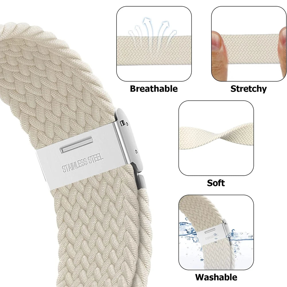 Strap For Apple watch band 46mm 45mm 44mm 49mm 40mm 41mm 42mm Braided loop correa bracelet iWatch series 10 8 9 7 5 se 6 4 Ultra