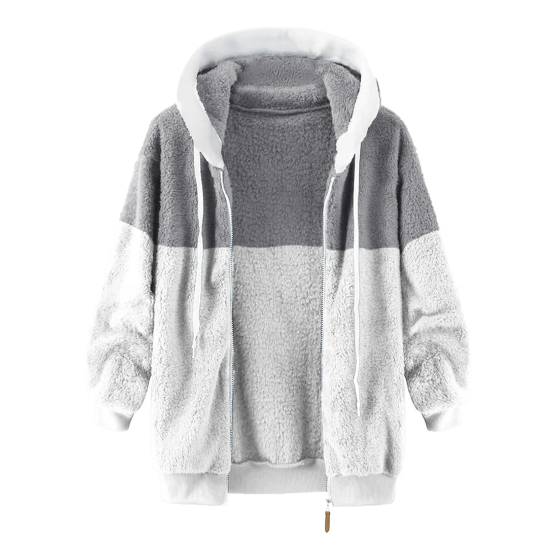 2025 Women Autumn Winter Jacket Female Coat Causal Soft Hooded Fleece Plush Warm Outdoor Overcoat Faux Fur Fluffy Zipper Top