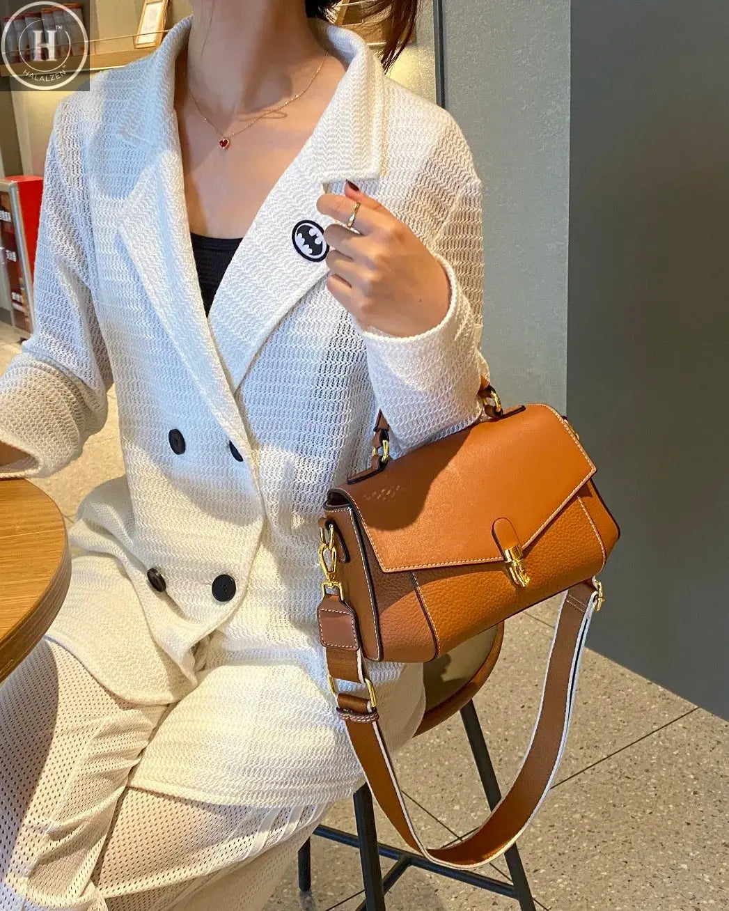 Genuine Leather Women's Bag New Trendy All-match Messenger Shoulder Bag Ladies Fashion First Layer Cowhide Handbag High Quality HALALZEN