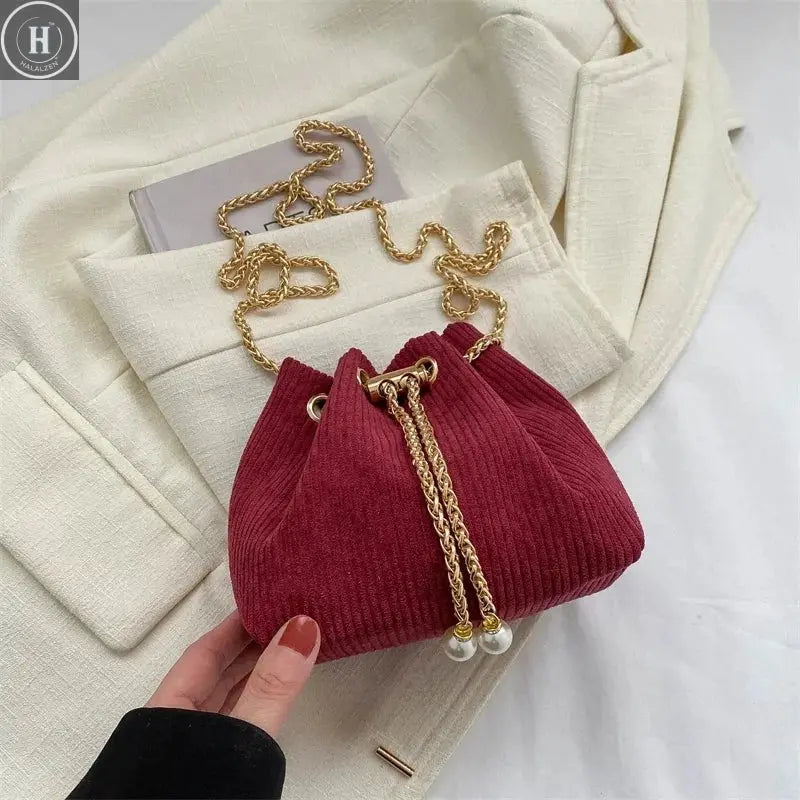 Summer women handbag new style mini bucket bag chain small shoulder bag 01-SB-mnstsr HALALZEN