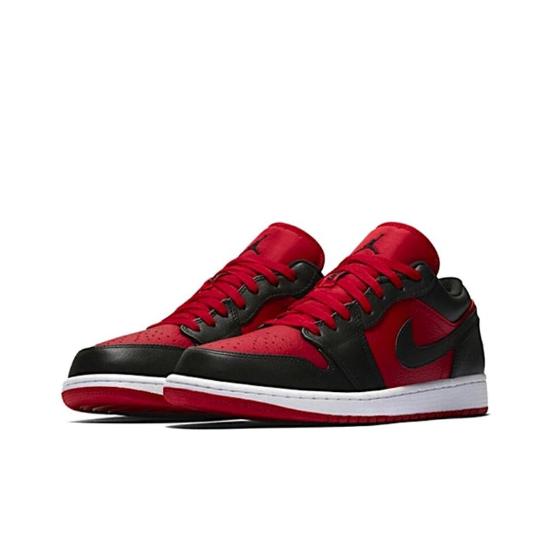 Original Air Jordan 1 low "Red Anti-Slip Low Top Retro Basketball Shoes Men's Sneakers