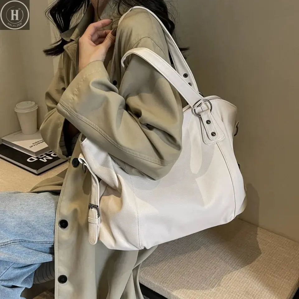 Female Hobo Handbag Large Capacity Shoulder Bags Big Stylsih Casual Tote Bag Ladies A4 Soft Leather Crossbody Bags Business Sac HALALZEN