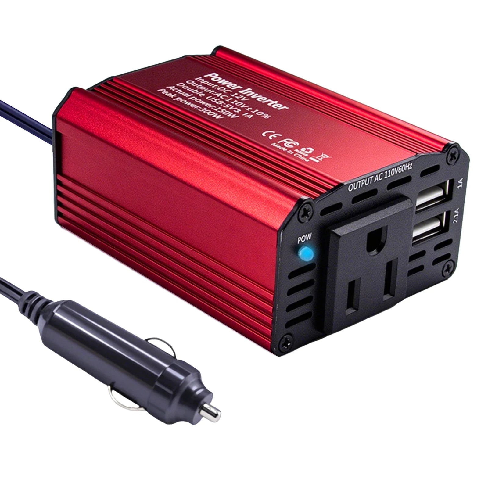 DC 12V to 110V AC Car Inverter 300W DC to AC Power Converter Automatic Transformer With US Socket Dual USB Car Adapter Dropsh